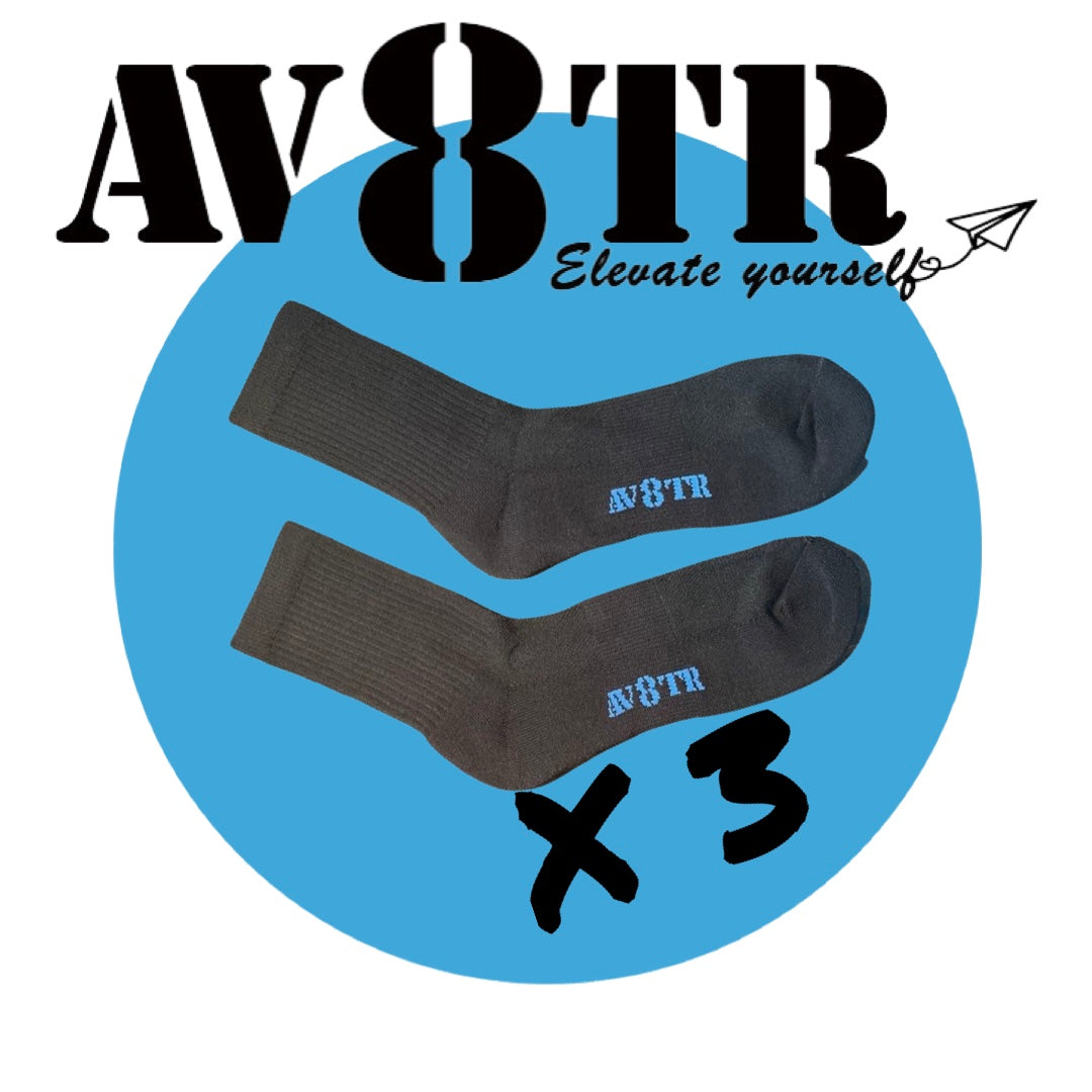 AV8TR Coolmax Crew Socks - SIZE 7-11 - BLUE LINE