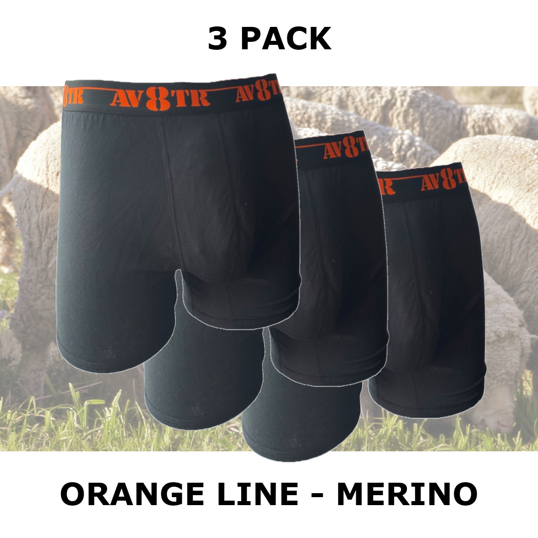 AV8TR MODAL/MERINO men’s boxer briefs - ORANGE LINE