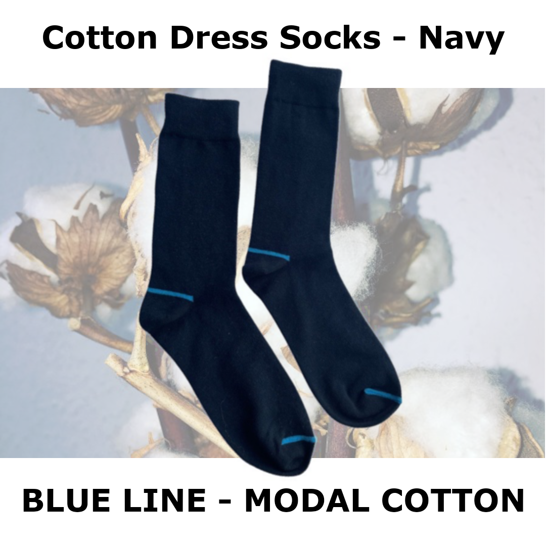 AV8TR Cotton Dress Socks, SIZE 7-11 - BLUE LINE